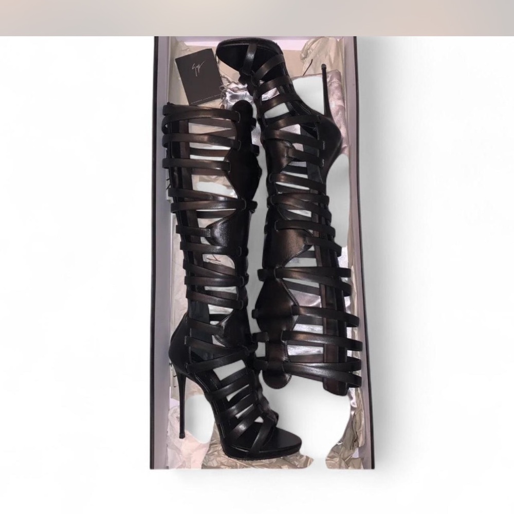 Giuseppe Zanotti Strappy Black Heels